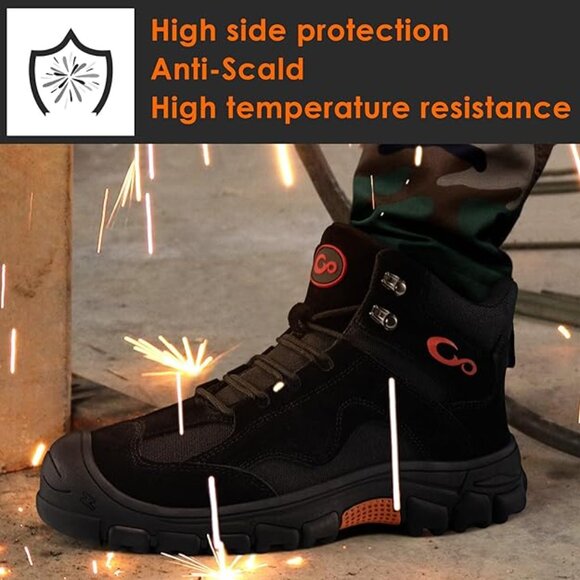 NEW Work Boots for Men Steel Toe - Safety Working Boots Footwear Slip Resistant